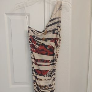 Rose print mini dress